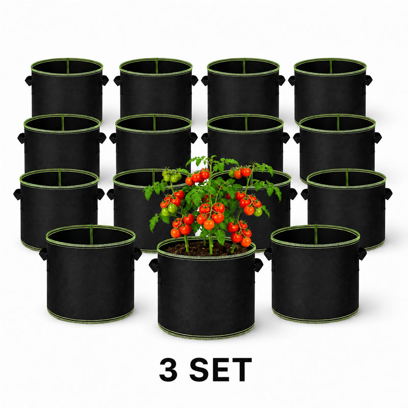 🌱 5-Pack 5 Gallon Grow Bags – Heavy Duty Aeration Fabric Pots with Handles for Vegetables, Flowers & Fruits 🪴