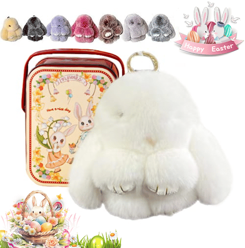 🐰Easter Cute Bunny Plush Keychain - Includes gift box, 🎁Easter Sweet Surprise
