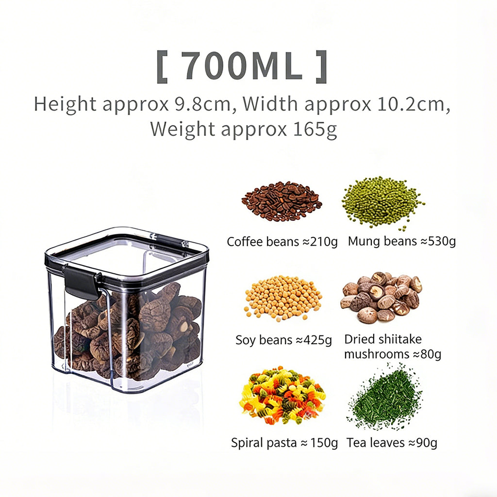 Clear Airtight Food Storage Container Stackable Kitchen Organization Box