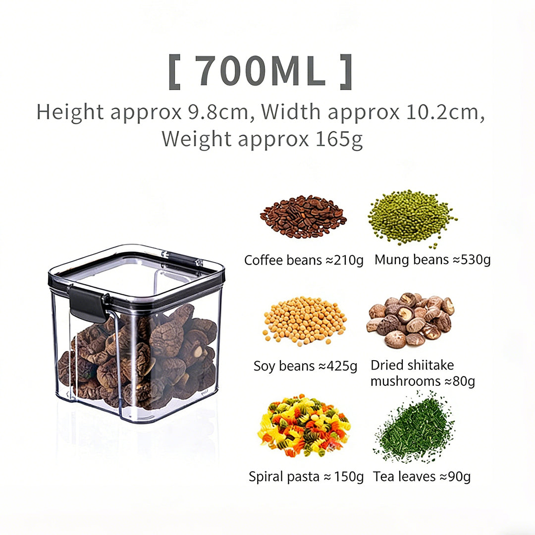 Clear Airtight Food Storage Container Stackable Kitchen Organization Box