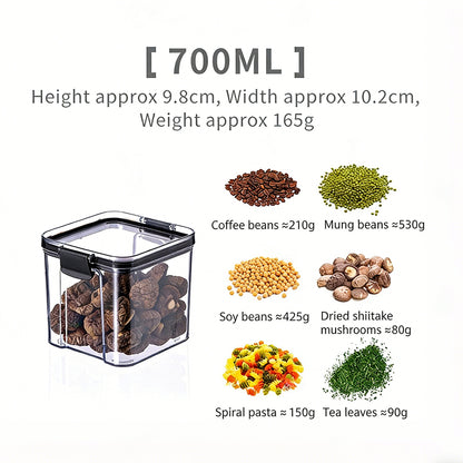 Clear Airtight Food Storage Container Stackable Kitchen Organization Box