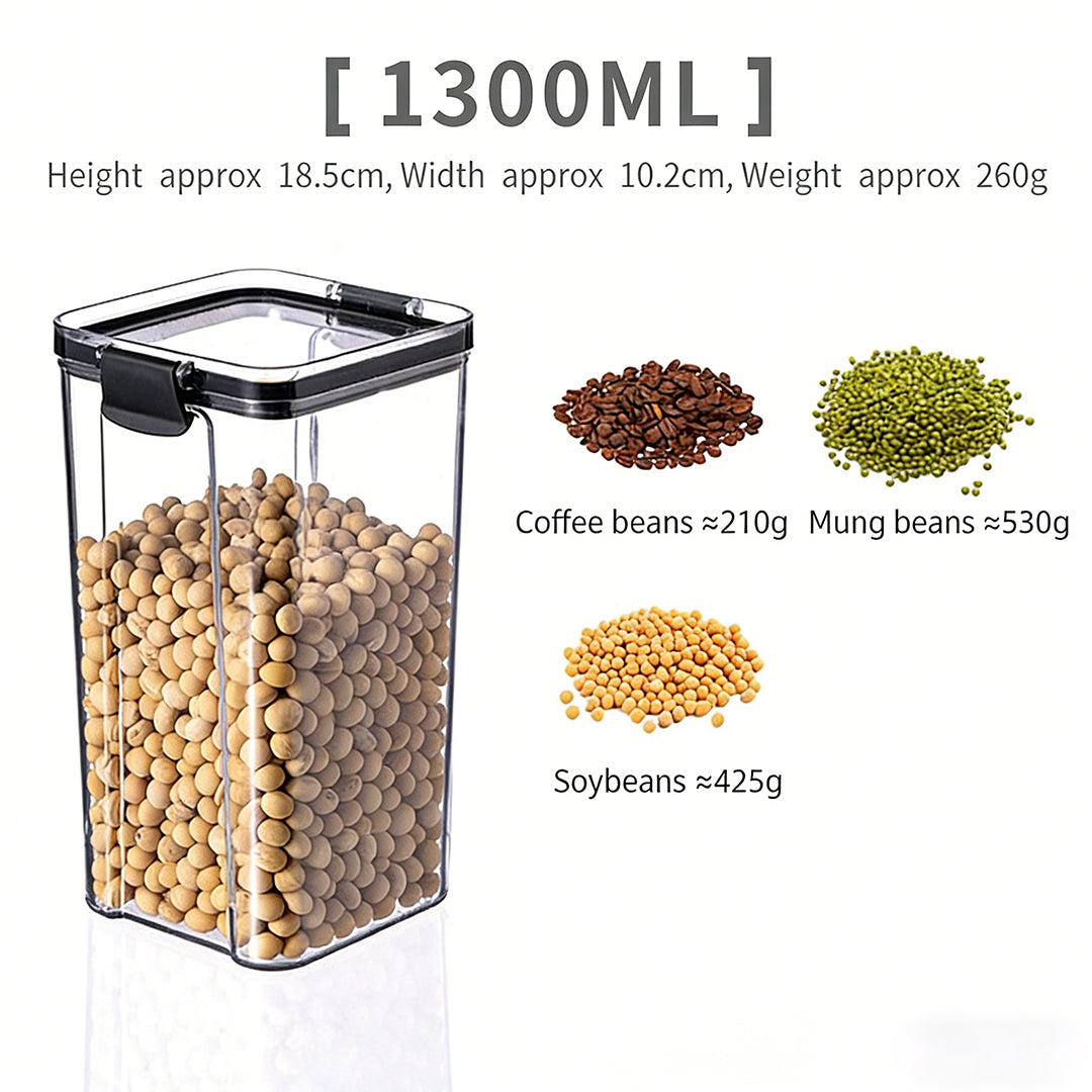 Clear Airtight Food Storage Container Stackable Kitchen Organization Box