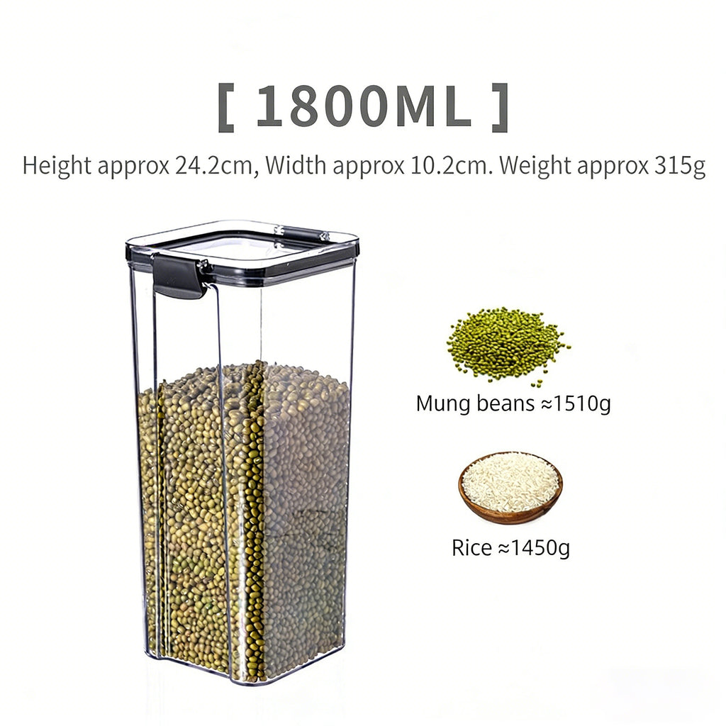 Clear Airtight Food Storage Container Stackable Kitchen Organization Box