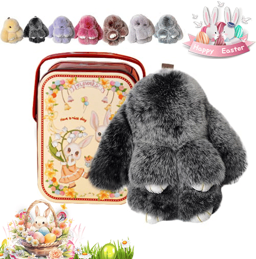 🐰Easter Cute Bunny Plush Keychain - Includes gift box, 🎁Easter Sweet Surprise