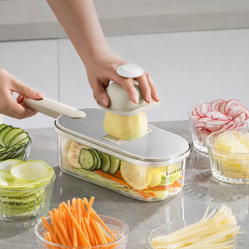 Multi-Function Vegetable Slicer with Storage Container