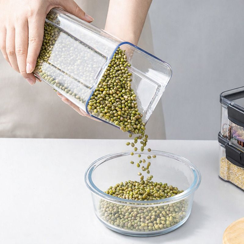 Clear Airtight Food Storage Container Stackable Kitchen Organization Box
