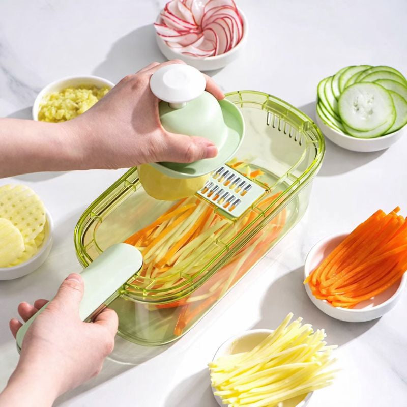 Multi-Function Vegetable Slicer with Storage Container