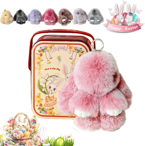 🐰Easter Cute Bunny Plush Keychain - Includes gift box, 🎁Easter Sweet Surprise