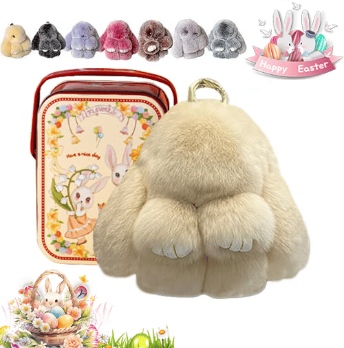 🐰Easter Cute Bunny Plush Keychain - Includes gift box, 🎁Easter Sweet Surprise