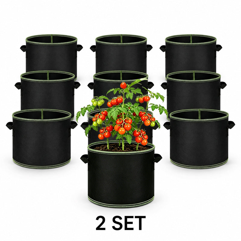 🌱 5-Pack 5 Gallon Grow Bags – Heavy Duty Aeration Fabric Pots with Handles for Vegetables, Flowers & Fruits 🪴